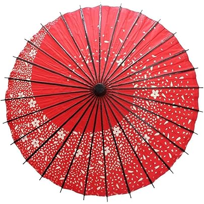 Amazon | CLAISS 和傘 紙傘 踊り傘 舞踊傘 日本舞踊 (桜渦 赤色) | 長